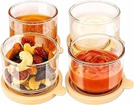 Matifaner Salad Dressing Container To Go, 2.7 oz Glass Small Condiment Container with Lids, Dipping 