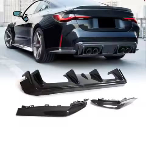 Carbon Fiber Rear Bumper Diffuser Lip Spoiler Splitter For BMW G82 G83 M4 2021- 2023