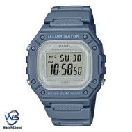 Casio W-218HC W-218HC-2 W-218HC-2A Illuminator Blue Resin Digital Sporty Design Casual Men's Watch