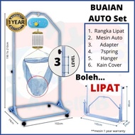 Electronic Cradle Buaian elektrik Motor + spring cot rangka buaian + Net kain cover buaian QiQi Bran