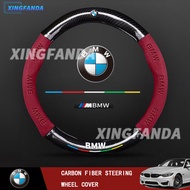 BMW Car Steering Wheel Cover Carbon Fiber Suede 37-38 Cm for  F30 E46 F10 E90 G20 E36 E39 E30 G30 E9