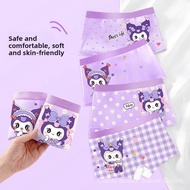 4件装！纯棉内裤 4-Piece Girls' Underwear Set - Breathable Soft Fabric, Matching Briefs with Cute Cartoon Pa