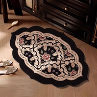 Bathroom Mat Absorbent Diatom Mud Non-Slip Rubber Backed 3mm Floral Floor Rug