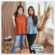 AB510245 Baju Atasan Rajut Wanita Blouse Bangkok Korea Import Orange