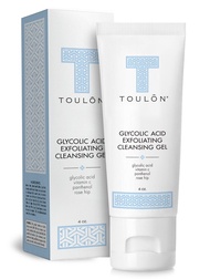 TOULON Glycolic Acid Facial Cleanser: Alpha Hydroxy Face Wash with AHA, Vitamin C & Rose Hip to Exfo