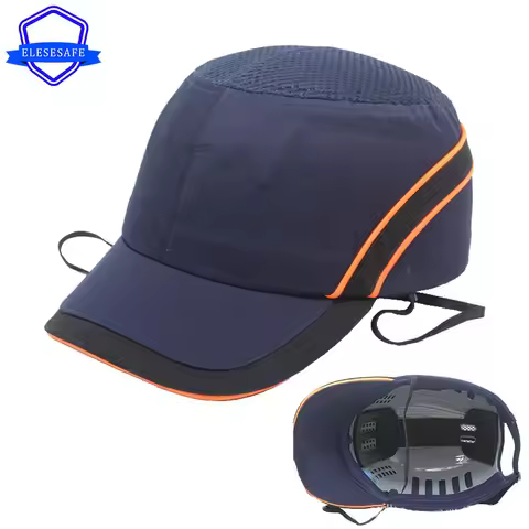 Work Safety Hi-Viz Strip Bump Cap Hard Inner Shell Protective Helmet Baseball Hat Style For Work Fac
