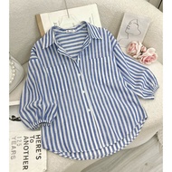 Áo Bigsize Nữ Mập Fashion Áo Sơ Mi Bigsize Nữ Kẻ Sọc 2 Màu Thanh Lịch Đi Làm Đi Chơi Đủ Size 47-85kg