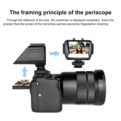 SB-Camera Selfie Vlog Flip Up Mirror Screen 3 Cold Shoe For Sony A6000/A6300/A6500/A72/A73 Nikon Z6/