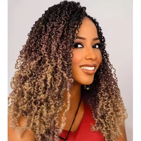 8 12 Inches Yanky Twist Crochet Hair Pre Loop OT 30 27 4 1B H 30 Bug Ombre Brown Synthetic Crochet H