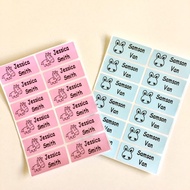 Blue Or Pink Personalised Sticker Name Label