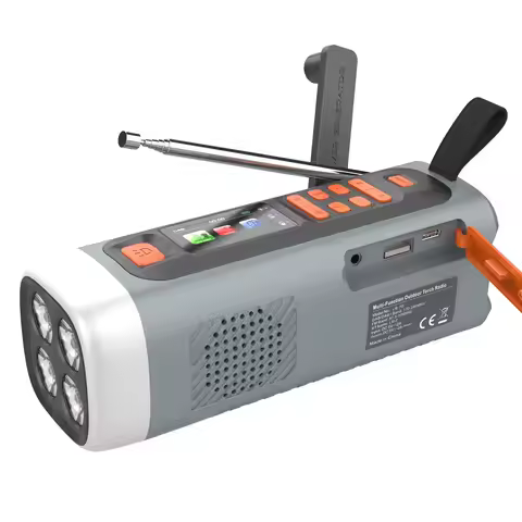 5000mA Hand Crank Solar Power Radio Portable DAB FM Radio with Flashlight BT Speaker Emergency Weath