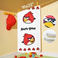 ของแท้100%  ผ้าสาลู ผ้าเช็ดผม สาลู แองกรี้เบิร์ด Angry birds ผ้าเช็ดหน้า สาลู  ขนาด 16x32 นิ้ว