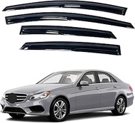 Window Visor Compatible with Mercedes-Benz E-Class Sedan 2010-2016, Rain Guard Tape-On Extra Durable