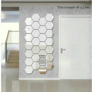 3d Mirror/Glass Sticker Shape Hexagonal Acrylic Mirror Glass [1Pc]