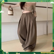 VELIN M-5XL (25-46) Plus Size Pants For Woman Korean High Waist Suit Pants Loose Wide Leg Trousers