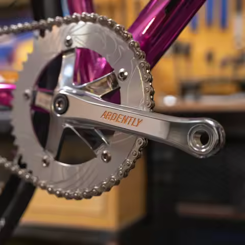 Ardently Bicycle Crankset 144BCD Fixed Gear Track Bike Crank Set Square Hole Crank 165MM 7075Alumini