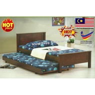 🇲🇾 🔥Hot Selling🔥 3' Super Single Bed Frame Solid Wooden Wood Pull Out / Katil Kayu Solid Wood Bujang