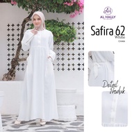 (COD) GAMIS POLOS ALHALLY SAFIRA 62 WHITE - BLACK || GAMIS PUTIH POLOS HITAM POLOS