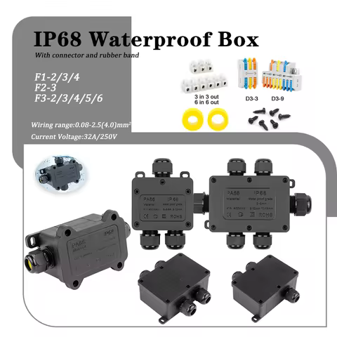 F1 F2 F3 IP68 Outdoor Waterproof Junction Box Wire And Cable Connector Terminal Rain Proof Boxs For 