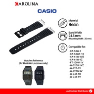 CASIO CA-53W Strap CA-53WF/ CA-61W/ FT-100W/ W-520U/ W-720/ W-720G/ W-741 24mm Black Resin 71604130