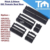 1pc of 10P 20P 30P34P 40P 50P 5x2 10x2 15x2 17x2 20x2 25x2 DualRow Pitch 2.54 IDC Socket Connector F