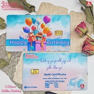KEDAI EMAS ROSMERAH 999.9 HAPPY BIRTHDAY GOLD BAR 0.10 GRAM ( 1piece )  生日快乐 0.10克 金片 （999.9金）1片