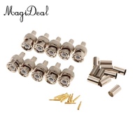 [MagiDeal] 10 Pieces Professional BNC Male Crimp-On Connector BNC Plug Crimp Adapter