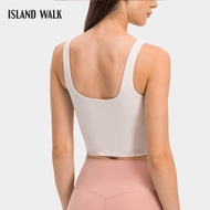 ISLAND WALK Sports Padded Tank Top for women Medium Impact Yoga Bra Plus Size Workout DW120