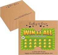 100 Pack Kraft Wedding Lottery Tickets Holders 5.5 x 4.9 Inch Guests Lucky in Love Lottery Ticket Wa