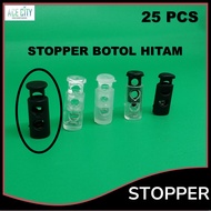 stopper botol bening/hitam/kecil/masker (25PCS)