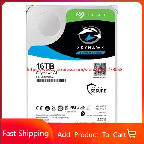 FOR Seagate Skyhawk AI 16TB SATA 256MB 3.5 Internal Hard Drive (ST16000VE002) NEW