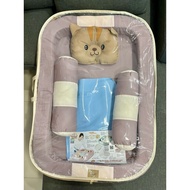 UNGU Baby joy Baby Pool mattress + Mosquito Net kitty Purple series Baby mattress set, peang Pillow,
