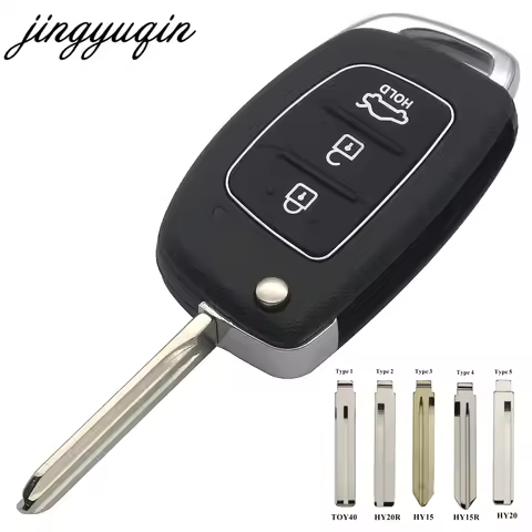 jingyuqin HY15/HY20/TOY40 Flip Remote Key Shell Fob For Hyundai Solaris ix35 ix45 ELANTRA Santa Fe H
