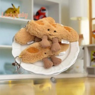 [LuckybabyS] Cartoon Baguette Plush Keychain - Cute Bread Charm for Bags
