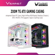 Invasion ZOOM TG ATX Gaming Casing | Case Only No Fan | Tempered Glass | High Airflow RGB | ATX / M-