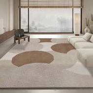 1 Piece Of Piece Of Multi-Color Brown Circle Printed Living Room Decoration Carpet, Plush Material, 