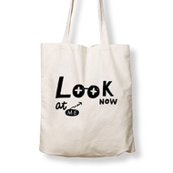 Look at me now - 原麻帆布袋