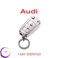 CAR 3 BUTTON FLIP KEY COVER CASE KEYRING FOR AUDI A1 A3 8L 8P A4 A5 B6 B7 B8 A6