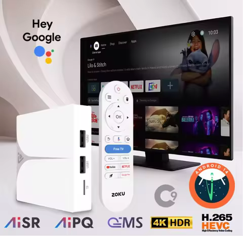Smart TV Box C9 Android 14 Amlogic S905X5M Quad-core Cortex-A55 4GB 32GB 4K HD WIFI6 BT5.4 RJ45 USB3