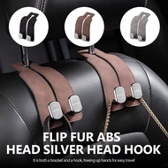 Car Seat Back Hook Suede Hook  Interior Accessories Multifunctional Metal Car Hook Hanger Phone Hold