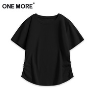 เสื้อยืดแขนสั้นผู้หญิงทรงเข้ารูป One More ฤดูใบไม้ผลิและฤดูร้อน สีชมพู คอกลม ผ้าฝ้ายผสมไนลอน ทรงเข้า