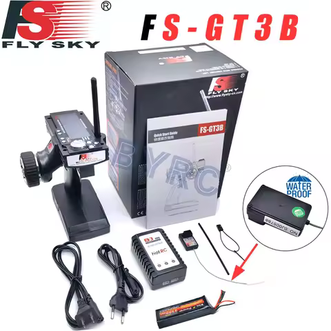 Flysky FS-GT3B 2.4G 3CH Radio Model Remote Control LCD Transmitter & Receiver for RC Car Boat
