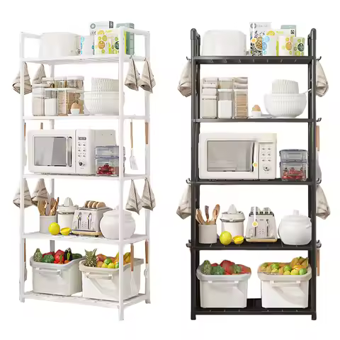 5 Tier Storage Shelf 66 Lbs Capacity Storage Shelves Adjustable Standing Shelf for Kitchen Pantry Cl