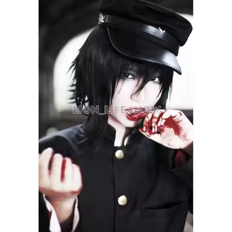 ABC123Universal Lychee Light Club Zera Jyaibo Japanese Student Black Hat Cap Cosplayx;3,f'6,h.7;j