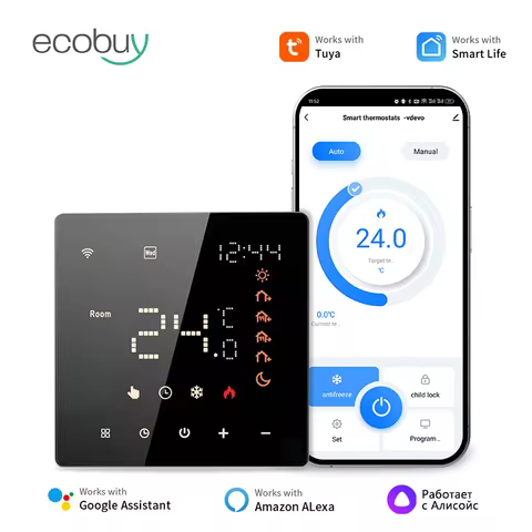 Tuya Wifi Thermostat Floor Heating Smart Thermostat Underfloor Heating Wifi Temperature Remote Contr