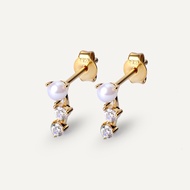 Aurum Lab 9K Gold Earrings - Marina Pearl