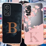 For Xiaomi Mi 10T 5G Case Fashion Flower Letters Transparent Silicone Soft TPU Phone Cover For Xiaomi Mi 10T Pro Mi10T Casing