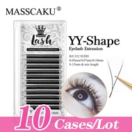 10 kotak/lot MASSCAKU menjual mata Y volume lembut panjang campuran 8-15mm & mata sambungan individu