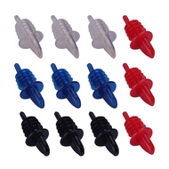 12pcs Plastic Liquor Spirit Bottle Pourer Bar Wine Cocktail Spout Stopper