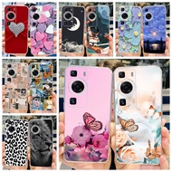 Casing Huawei P60 Pro Soft Case Fashion Butterfly Painted Soft Back Protective Cover Huawei P60 4G 2